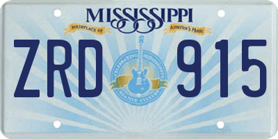 MS license plate ZRD915