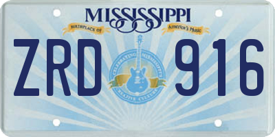 MS license plate ZRD916