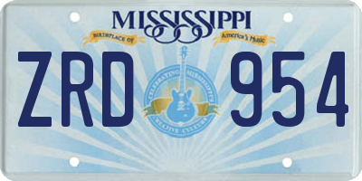 MS license plate ZRD954