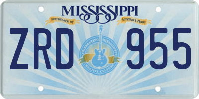 MS license plate ZRD955