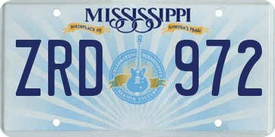MS license plate ZRD972