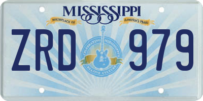 MS license plate ZRD979