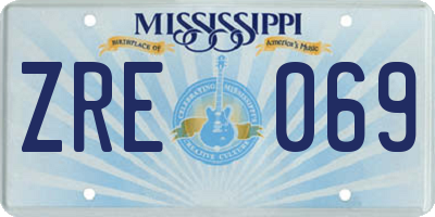 MS license plate ZRE069