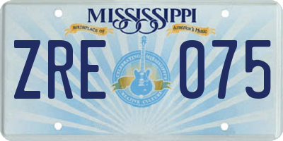 MS license plate ZRE075