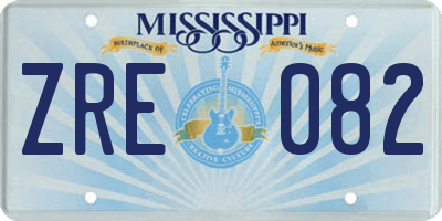 MS license plate ZRE082