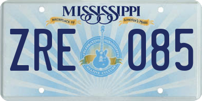 MS license plate ZRE085