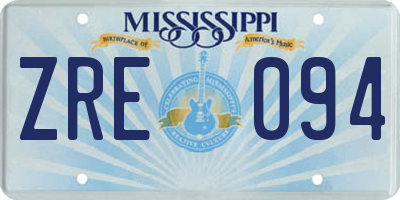 MS license plate ZRE094