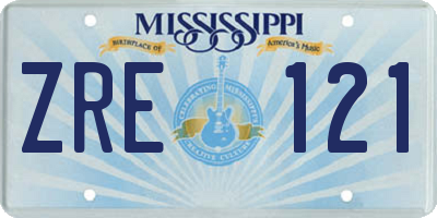 MS license plate ZRE121