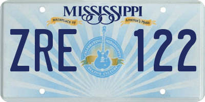 MS license plate ZRE122