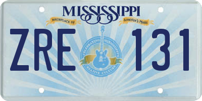 MS license plate ZRE131
