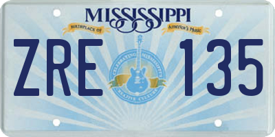 MS license plate ZRE135