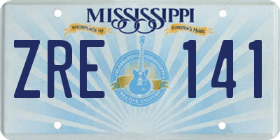 MS license plate ZRE141