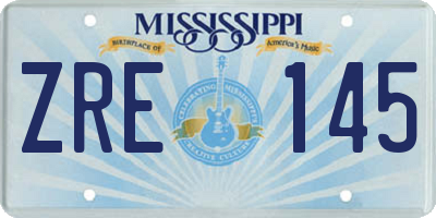 MS license plate ZRE145