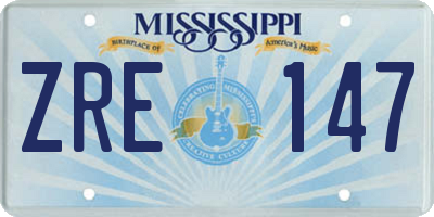 MS license plate ZRE147