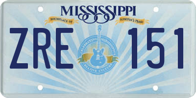 MS license plate ZRE151