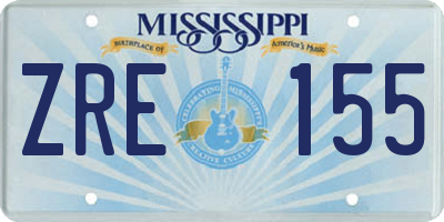MS license plate ZRE155