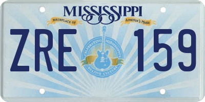 MS license plate ZRE159