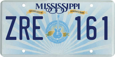 MS license plate ZRE161