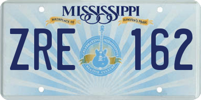MS license plate ZRE162