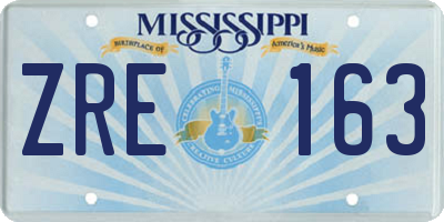 MS license plate ZRE163