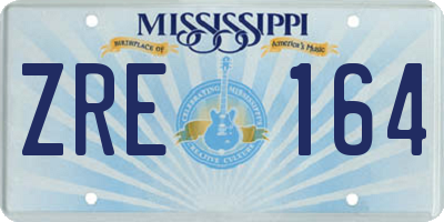 MS license plate ZRE164