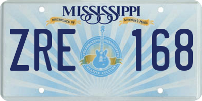 MS license plate ZRE168