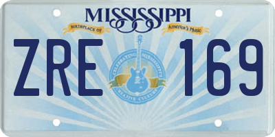 MS license plate ZRE169