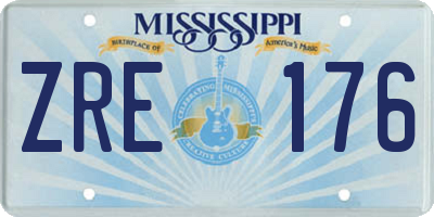 MS license plate ZRE176
