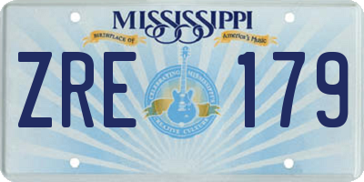 MS license plate ZRE179