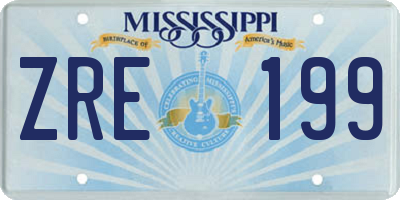 MS license plate ZRE199