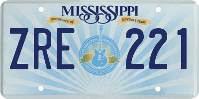 MS license plate ZRE221