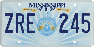 MS license plate ZRE245
