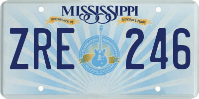 MS license plate ZRE246