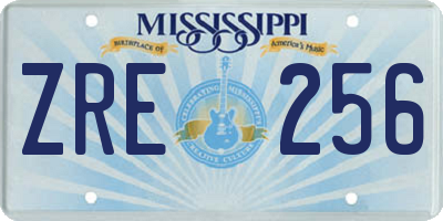 MS license plate ZRE256