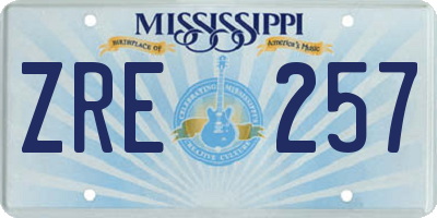 MS license plate ZRE257