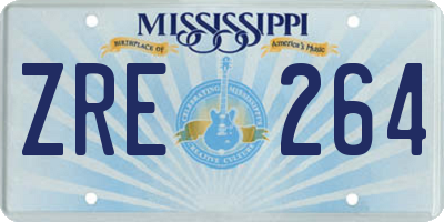 MS license plate ZRE264
