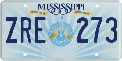 MS license plate ZRE273