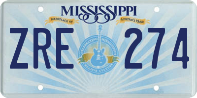MS license plate ZRE274