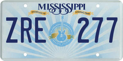 MS license plate ZRE277