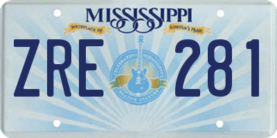 MS license plate ZRE281