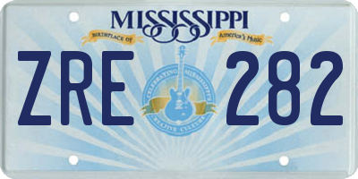 MS license plate ZRE282