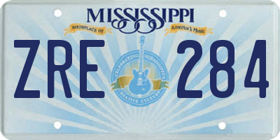 MS license plate ZRE284