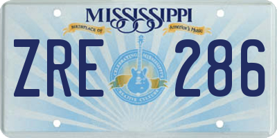 MS license plate ZRE286