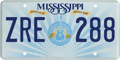 MS license plate ZRE288
