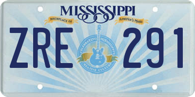 MS license plate ZRE291