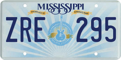 MS license plate ZRE295