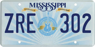 MS license plate ZRE302