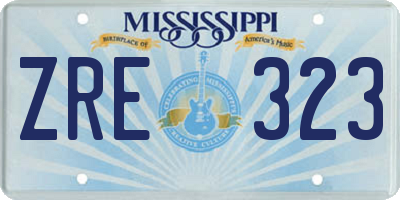 MS license plate ZRE323