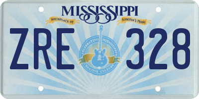 MS license plate ZRE328