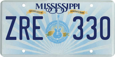 MS license plate ZRE330